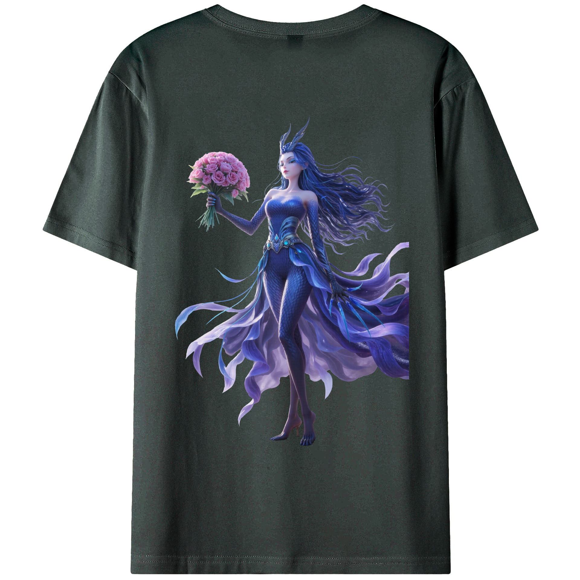 （画像用） Ne Zha 2 ナタ 魔童の大暴れ 綿100％ メンズ半袖Tシャツ（バックプリント） 通気性
